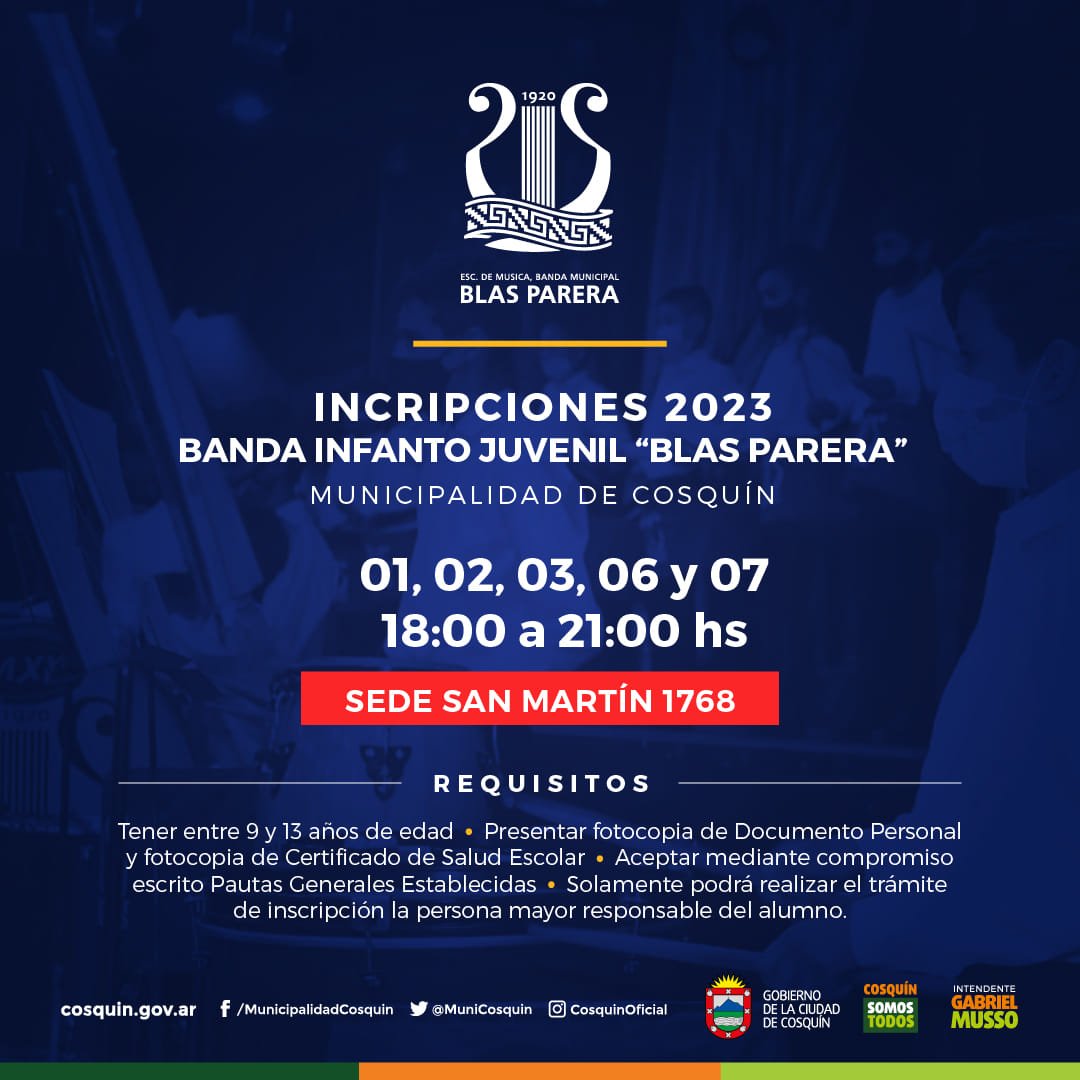 Ingreso Banda Blas Parera 2021